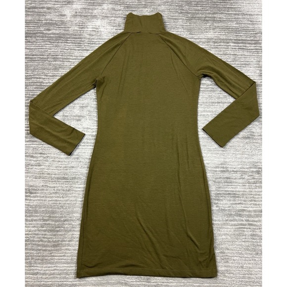 Forever 21 Dress‎ Womens Large Green Long Sleeve Turtleneck Knee Length - Picture 8 of 12